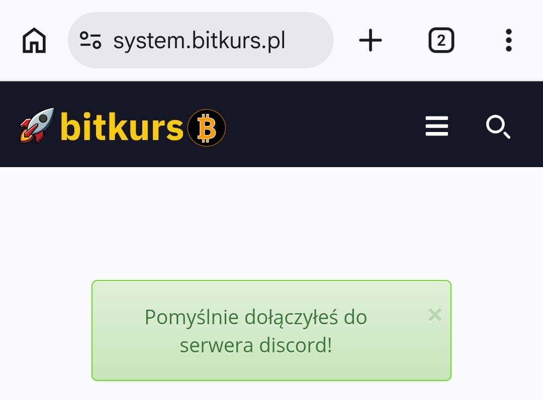 Strona główna bitkurs.pl z przyciskiem Zaloguj
