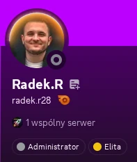 Prawdziwy profil Radka na Discordzie
